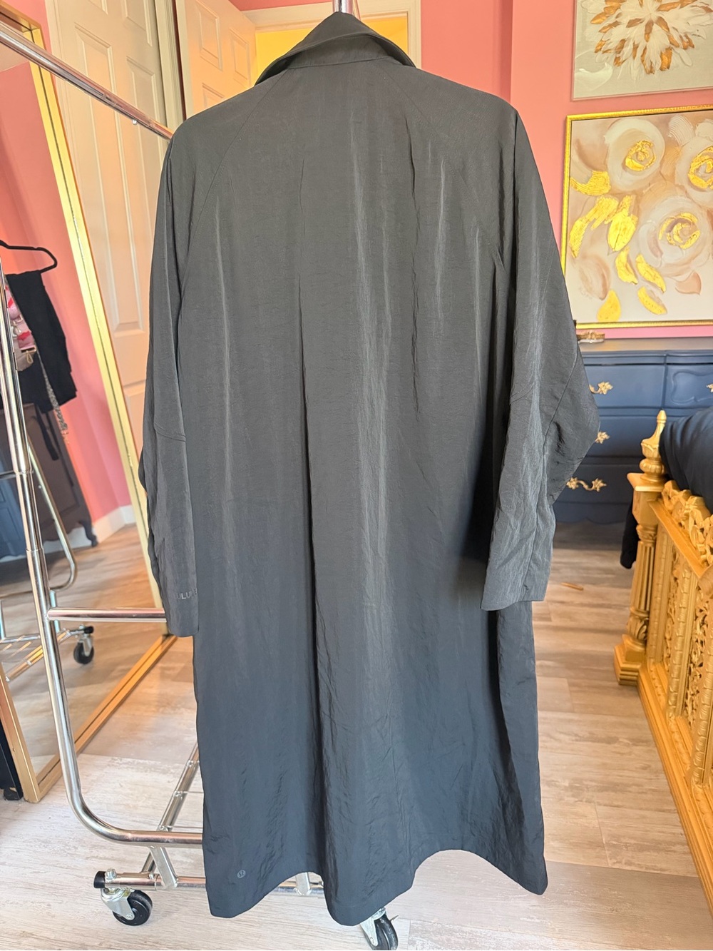lululemon athletica Black Long Raincoat with Collar - Picture 3 of 4